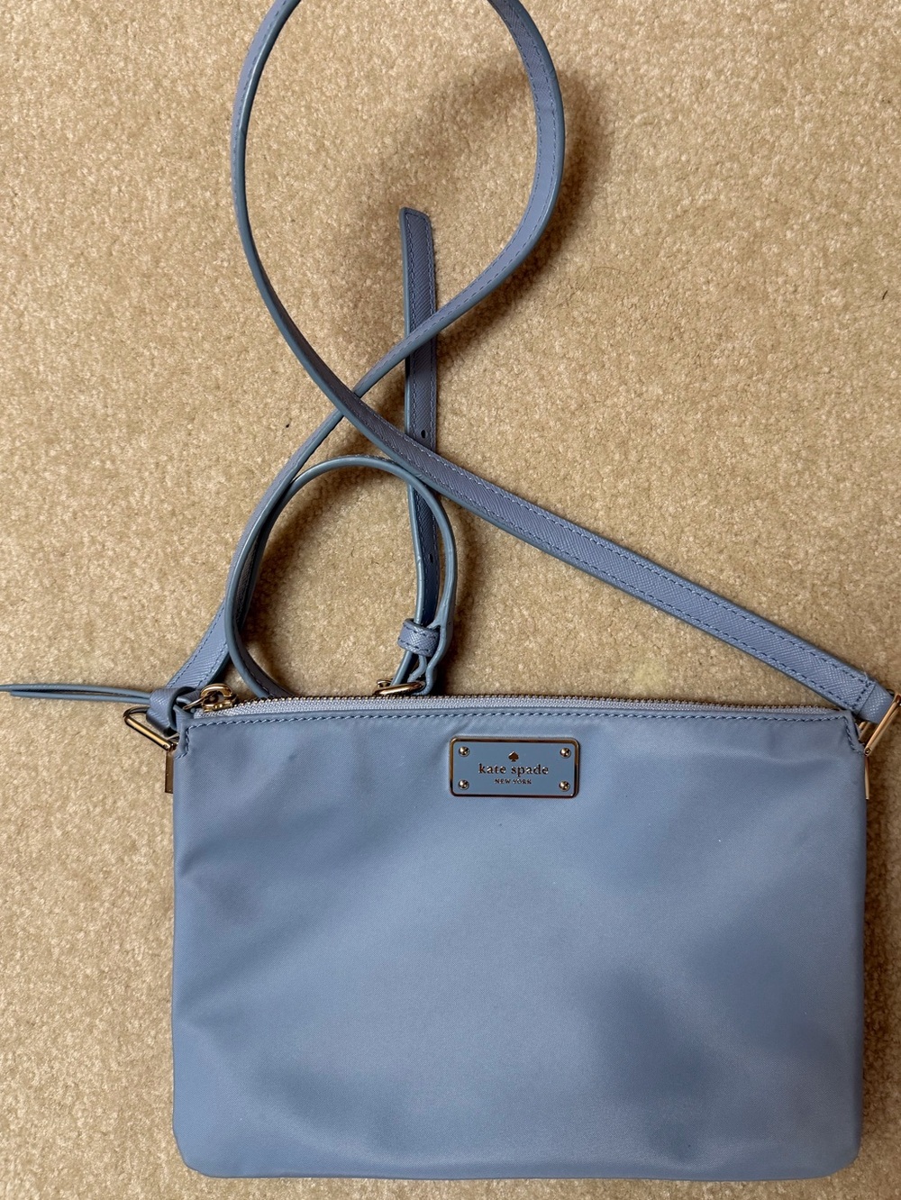 Kate Spade light blue purse with shoulder strap